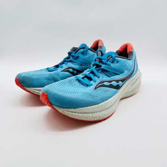 Saucony Triumph 20 Womens 9 Blue Running Shoes Sneakers Athletic Gym Trainers - Picture 3 of 9